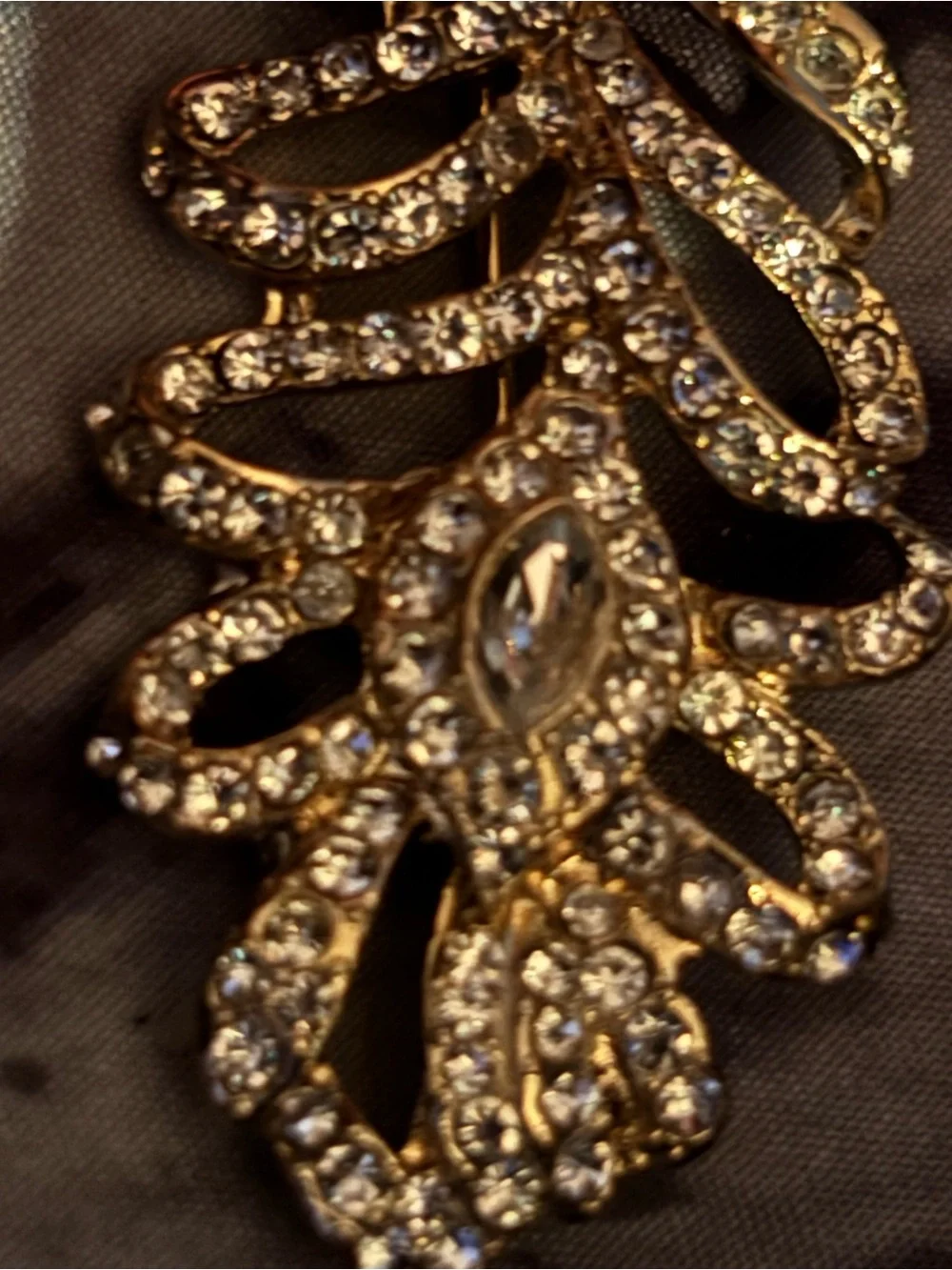 Vintage KJL Kenneth Jay Lane Rhinestone Feather Brooch